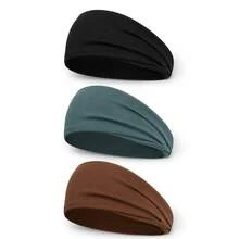 3pcs/Pack Women's Wide Elastic Sports Headbands, Solid Color, Suitable For Yoga, Running, Fitness, Daily Wear - Multicolor - View 10