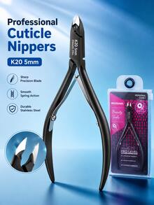 Professional K20 5mm Stainless Steel Cuticle Nipper, Sharp Precise Angled Blade Nail Cuticle Trimmer, Ergonomic Non-Slip Manicure Pedicure Tool, Smooth Spring Cuticle & Hangnail Clipper, Suitable For Salon And Home Nail Care - Multicolor - View 7