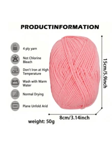 EDCUEBE7 4pcs/Approx. 200g Yarn. Mixed Color Handmade Crochet Yarn Set, Soft And Comfortable Knitting Yarn, Multi-Purpose Suitable For Crochet Wallets, Clothes, Carpets And Other Projects, Suitable For DIY Valentine's Day Gifts, Making Wallets, Handbags And Other Sewing Supplies (Random Packaging) - 4 50G - View 8