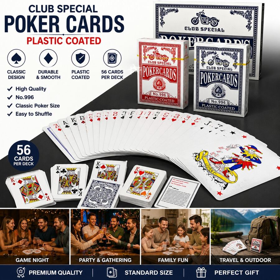 Classic Standard Playing Cards, Casual Card Game Entertainment, Family Gathering Party Game Supplies, Multi-Player Interactive Tabletop Game Accessories