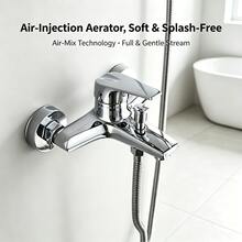 Keran Bak Mandi Gantung Dinding Pegangan Tunggal dengan Fungsi Pancuran Tarik, Keran Mixer Multifungsi, Permukaan Tahan Karat dan Mudah Dibersihkan, Tersedia Warna Hitam Emas dan Hitam, Perlengkapan Sanitasi Renovasi Kamar Mandi, Aksesoris Mandi dan Pancuran Rumah - Beraneka warna - View 10