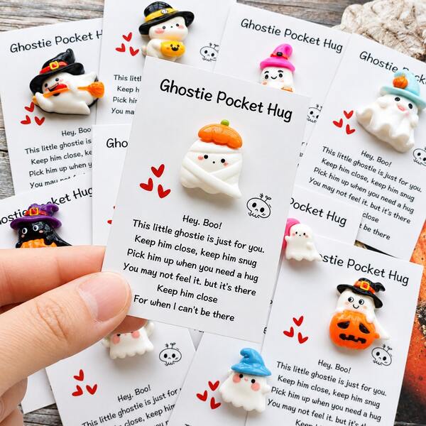 10/20/30pcs Halloween Pocket Hug Cards - Cute Ghost, Bat, Pumpkin Patterns With Fun Messages, Perfect For Expressing Love And Care, Birthday Gifts, Thank You Cards, Back To School Gifts, Small Business Events, Halloween Decor