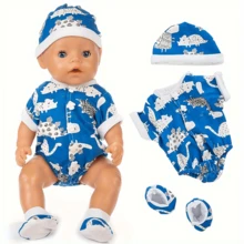 1 Set Of Summer Doll Clothes With Socks, Suitable For 14-18 Inch Dolls, Flamingo And Dinosaur Patterns, Unique And Novel, Meets Children's Preferences - Multicolor - View 9