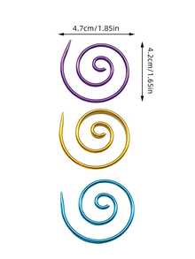 Spiral Metall Maschenmarkierer, Gelb, Blau, Lila, rostbeständig glatt wiederverwendbar, zum Fixieren der Maschenposition, geeignet für Häkeln, Stricken, Sticken, langanhaltend Nähzubehör für Strickbegeisterte - Spiralnadel - Übersicht 11