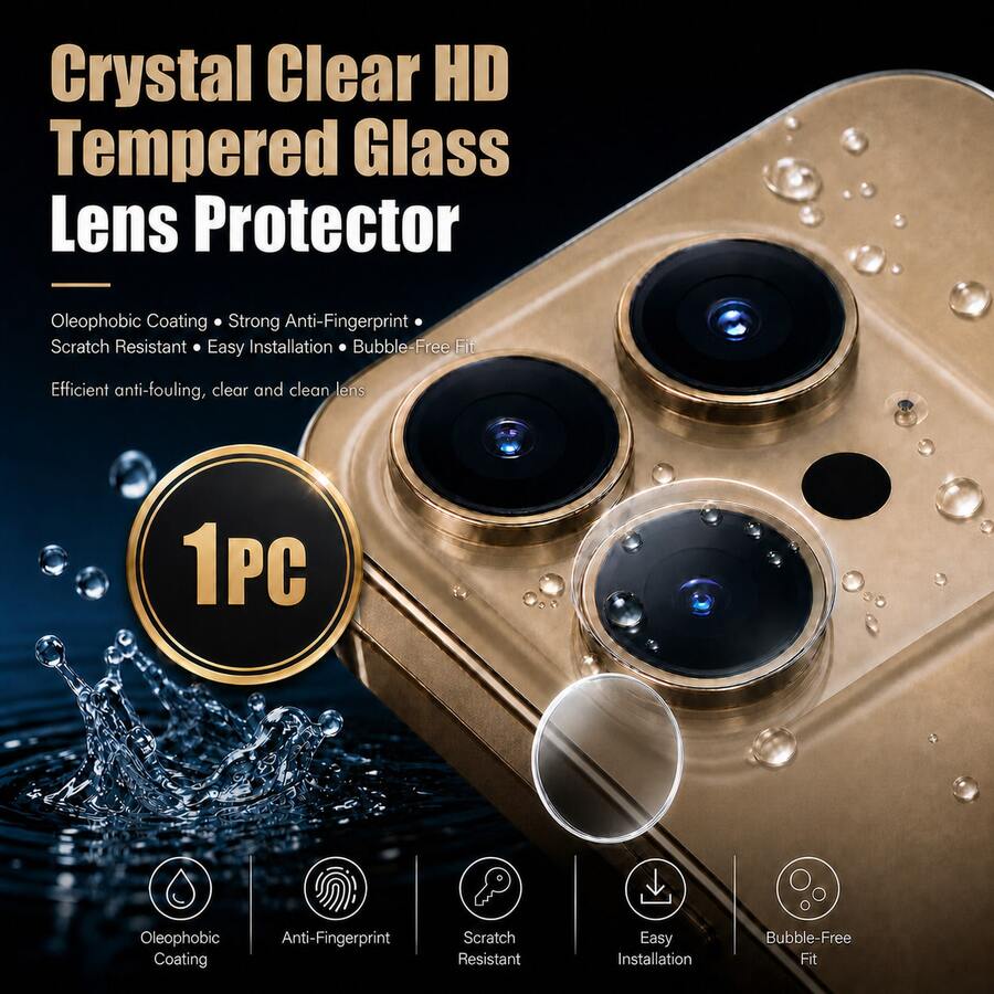 New Phone Lens Protector Film Water Drop High Definition Transparent Invisible Quick Adhesion Anti-Drop Anti-Scratch Thin - 1 Set - Clear - View 1