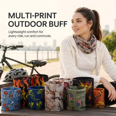 BSKT Multifunctional Magic Bandana Seamless Quick-Dry Microfiber Face Mask For Outdoor Cycling Motorcycle Hiking Trekking Adult Sports Enthusiasts Breathable Sweat-Absorbing Neck Gaiter Headband Dust-Proof Sun Protection