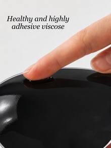 1pc Women's Solid Color Silicone Adhesive Breast Petals, Mango-Shaped Strapless Push-Up Bra, Suitable For Formal Dresses And Date Wear - Black - View 2