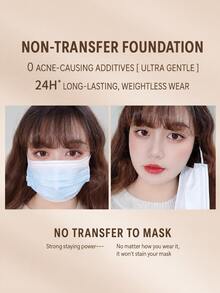 NOVO Foundation Cair Halus dan Lembut, Tekstur Krim Ultra Halus, Menutupi Kulit Kusam dan Kemerahan, Kilau Matte Alami, Meratakan Warna Kulit, Mengontrol Minyak, Tidak Mengoksidasi Sepanjang Hari, Riasan Wajah Sehari-hari - 01# Warna kulit cerah - View 8