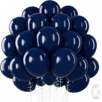 10/30/50/100pcs Navy Blue 5/10 Inch Balloon Set, Deep Elegant Vintage Tone, Suitable For Weddings, Birthday Parties, Valentine's Day, Anniversary Celebrations, Proposal Ceremonies And Holiday Decorations. The Balloon Surface Is Glossy And Full, With A Delicate Texture And Rich Color That Is Not Dull, Creating A High-End Atmosphere For Romantic Or Elegant Scenes
