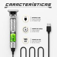 Rasuradora Profesional Recargable de Alta Potencia - PLATEADO - Ver 5