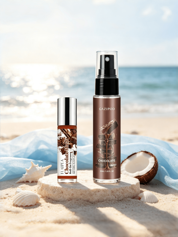 2pcs/1pc Chocolate 10ml Rollerball Fragrance + 30ml Fragrance Spray, Fresh Rose Long-Lasting Brazilian Air Freshener, Multi-Layer Design, Relieves Stress And Relaxes, Enhances Happiness, Suitable For Home, Bedroom, Office, Car, Travel, Wedding, Souvenir, Decoration, Ideal Decoration For Valentine's Day, New Year, Mother's Day, Music Festival, Birthday, Graduation, Anniversary