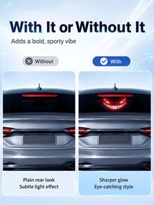 Luz LED de Ojo de Diablo para Ventana de Coche Alimentada por Energía Solar, Nuevo Ojo de Coche LED Dinámico 2026, Luz de Atmósfera Dinámica para Parabrisas de Ojo de Diablo, Con Sensor de Vibración y Luz, Recargable por USB-C, 5 Modos, Instalación con Ventosa - condujo - Ver 4