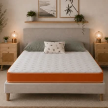 eXtreme Comfort Hybrid Memory Foam Spring Mattress 7 Inch Quilted - Springs Support With Memory Foam Comfort Layer And Breathable Soft CoolTouch Top Cover - 橘色 - 查看 1