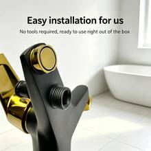 Keran Bak Mandi Gantung Dinding Pegangan Tunggal dengan Fungsi Pancuran Tarik, Keran Mixer Multifungsi, Permukaan Tahan Karat dan Mudah Dibersihkan, Tersedia Warna Hitam Emas dan Hitam, Perlengkapan Sanitasi Renovasi Kamar Mandi, Aksesoris Mandi dan Pancuran Rumah - Beraneka warna - View 8