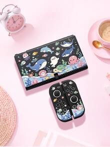 1件海洋主題可愛卡通圖案遊戲機保護殼，適用於Switch2 (2025)/Switch OLED/Switch主機，柔軟TPU材質，透明軟/硬殼，多色可選，無需拆卸，防摔防塵，Switch玩家理想禮物 - 查看 23