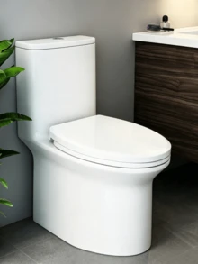 1pc Universal Thickened Slow-Close Toilet Seat, Quiet Splash-Proof Toilet Ring, Easy-To-Clean Compatible Toilet Lid. - A - View 6