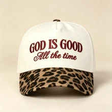 1pc Unisex Leopard Print Baseball Cap, Solid Color Leopard Design With Letter Embroidery, Breathable Outdoor Cycling Baseball Cap - Multicolor - View 4