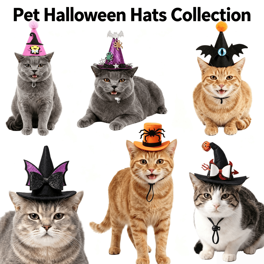Chapéu Engraçado de Halloween para Animais de Estimação com Corda Elástica, Adequado para Gatos e Cães, Interior e Exterior