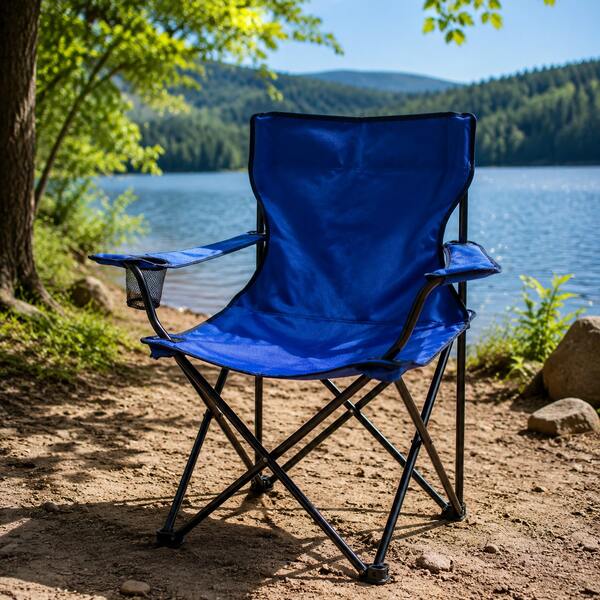 silla plegable para acampar o para jardín con posa brazos y porta vasos, con funda de agarradera, diferentes colores