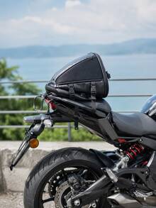 Bolsa de cola de motocicleta impermeable y expandible, bolsa de asiento trasero multifunción, bolsa de almacenamiento de silla, adecuada para viajes en motocicleta, turismo y desplazamientos, compatible con motocicletas deportivas y motocicletas cruiser, accesorios de almacenamiento - A - Ver 6