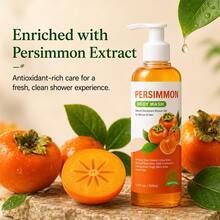 Persimmon Extract Body Wash, Refreshing Oil Control Moisturizing Soothing Brightening, Deodorizing Body Odor, Pump Transparent Bottle, Unisex Full Body Cleansing, 3.4 Fl Oz - Persimmon - View 2