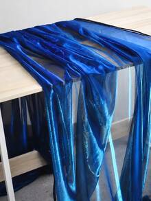 1pc Gradient Dual-Color Mesh Fabric, Laser Textured Sheer Long Dress Shawl Creative Handmade Fabric - Multicolor - View 5