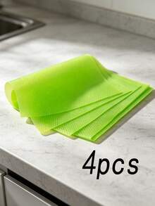 4pcs Pink / Blue / White / Green Dot EVA Fridge Shelf Liner Mat, Waterproof Moisture-Proof Non-Slip Cuttable Cabinet Drawer Protector, Multi-Scene Household Decor Pad, Must-Have For Back To School, Halloween & Christmas Kitchen Storage Organizer - Multicolor - View 12
