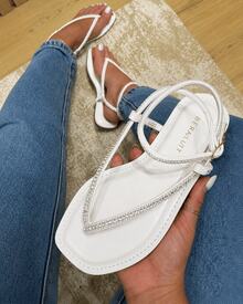 BERALLUTY Comfortable Women's Strappy Rhinestone Sandals New Arrival - 白色 - 查看 1