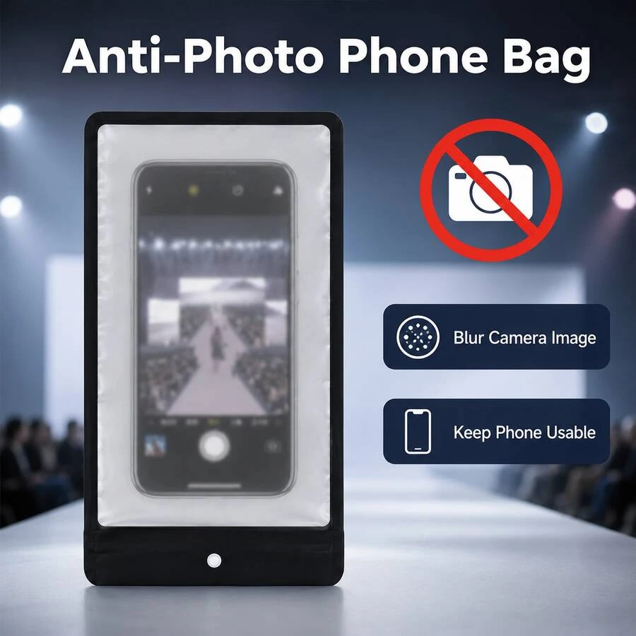 50-Pack Anti-Photography Phone Pouches | PE Material For Private Parties, Weddings, High-End Conferences, And Fashion Shows - Ideal For Factory Privacy Protection And Confidentiality - View 1