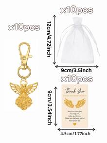 20 Sets Travel Guardian Angel Keychain Favors, Includes Organza Bags And Blessing Cards, Suitable For Baby Shower, Gender Reveal, Birthday, Baptism, Anniversary And Guest Return Gifts - Gold - View 13