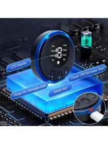 3pcs EMS Neck Massager, 8 Massage Modes, 19 Intensity Levels, Deep Relaxation Massage Pad, Relieve Muscle Tension, Suitable For Muscle And Back - 黑色 - 查看 9
