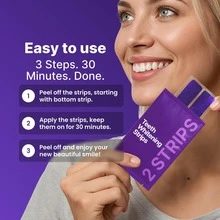 Purple Teeth Whitening Strips 21 Treatments - Non Sensitive Teeth Whitening - Whitening Without Any Harm - Pack Of 42 Strips - PURPLE - View 9