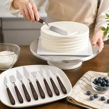 9/4/3PCS/Set Stainless Steel Cake Spatula Set - Buttercream Fondant Decorating Tools For Smooth Icing Pastry DIY Cake Decoration Angled Blade Cranked Palette Knife Cutter Scraper Filling Tool - Multicolor - View 2