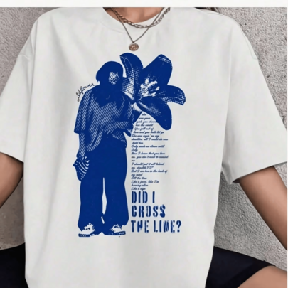 High- Vintage Women's Tops 1 Pcs Vintage Graphic T-Shirt Of Eilish Wildflower Music From The 90s, Y2K Bold Casual Urban Clothing For Women