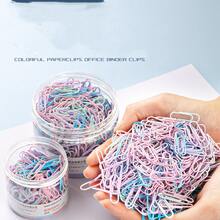 160pcs/500pcs Random Color Paper Clips, Macaron Color Portable Card Decoration File Data Storage Paper Clips, File Bookmark Paper Clips Storage Stationery U-Shaped Fixed 29mm (Randomly Shipped New And Old Versions) - Sets - View 2