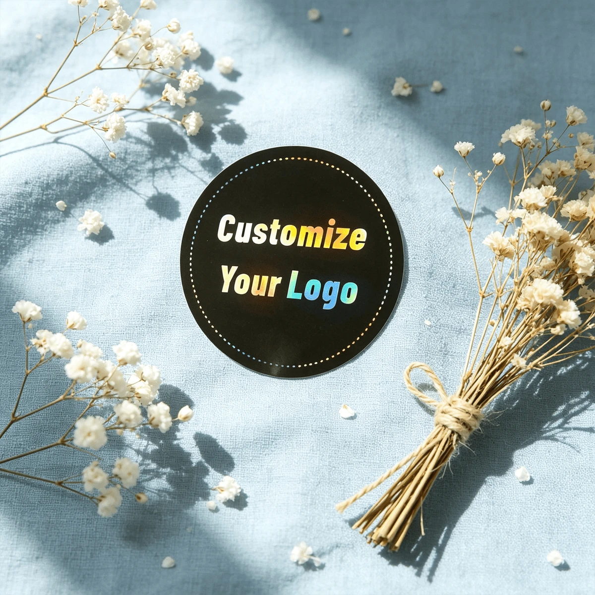Stiker Holografik Kustom LOGO/Desain Stiker Label Stiker Anda Sendiri Stiker Laser Holografik Perak yang Dipersonalisasi - laser - View 1