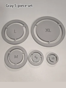 5件組陶瓷足環工具組－陶瓷足模，DIY陶瓷手工輔助工具，黏土底座對齊器，適用於陶瓷碗、杯及輪製作品，可使足部壓力均勻 - 彩色 - 查看 5
