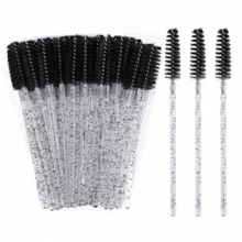 50/100pcs Eyelash Brushes, Suitable For Eyelash Extensions, Eyebrows And Makeup, Crystal Color, 7 Colors Available (Colorful) - Multicolor - View 20