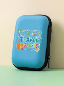 Bolsa Organizadora Digital Portátil de Casca Rígida de EVA Durável com Padrão de Letras "Carregadores de Viagem", Bolsa de Armazenamento de Produtos Eletrônicos, Mini Bolsa de Maquiagem, Organizador de Batom, Para Armazenar Acessórios Eletrônicos, Fones de Ouvido, Carregadores, Moedas, Produtos de Cuidados com a Pele de Tamanho de Viagem, Adequado para Férias, Dormitório, Escritório, Viagem, Presente de Aniversário Perfeito, Presente de Volta às Aulas, Presente de Abertura de Escola, Presente do Dia do Professor - Multicolorido - Visão 14