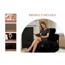 Modern Single-Seater Sofa With Integrated Storage And Elegant Tassel Details For A Cozy Home Space - 黑色 + 法蘭絨 - 查看 10