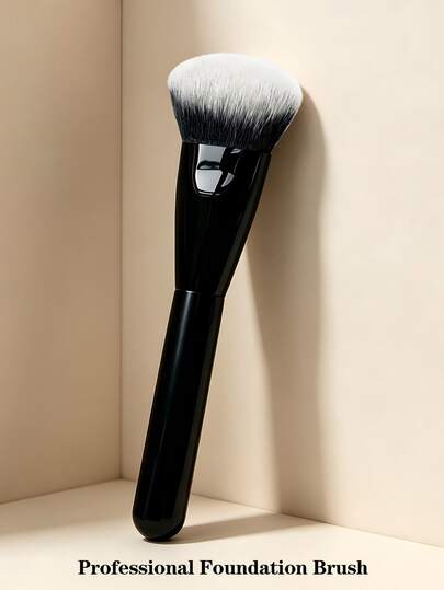 1pc Slanted Foundation Brush, Can Be Used As Foundation Brush, Blush Brush, Professional Makeup Brush, Soft Fiber Material, Convenient To Carry, Travel Essential
