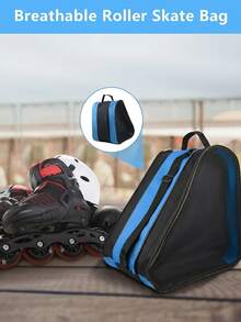 Vilico 1 pièce Sac de patins à roulettes, sac de patins à glace respirant, avec sangle d'épaule réglable, en tissu Oxford, unisexe et adulte, accessoires de patins à roulettes, accessoires de ski, accessoires de randonnée, équipement de randonnée, articles essentiels de camping - Multicolore - Voir 9