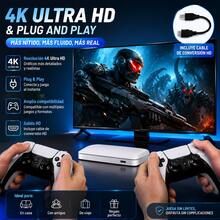 4K Gaming Console, Portable Video Game Console, 23 Classic Emulators, 20,000+ Built-In Games, Mini HD USB Video Game Console For TV - White - View 7