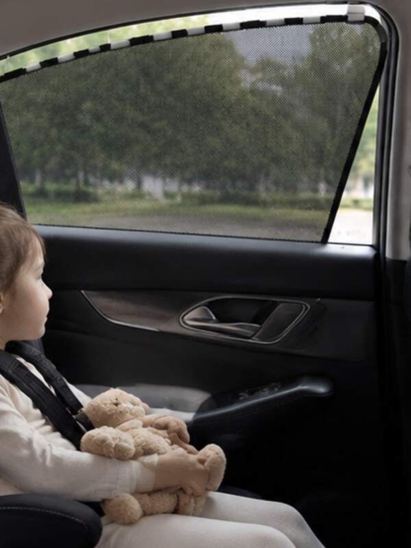 1/2/4pcs Magnetic Car Window Sun Shade, Thickened Privacy Blackout Mesh, Anti-Glare Heat Insulation Curtain, Easy Installation And Removal, Suitable For Most Sedans, SUVs, Trucks, Car Interior Accessories