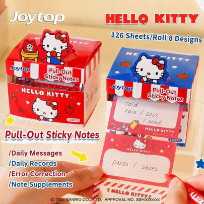 1 Box Sanrio Hello Kitty Index Stickers, Cute Semi-Transparent Smooth Easy-To-Write Planner Layout Label Stickers