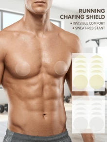 10 Pairs Men Running Nipple Covers Invisible Chest Cover Up For Marathon Sports Fitness Workout Wear, Men Accessories,Nipple Suction - Multicolor - View 2