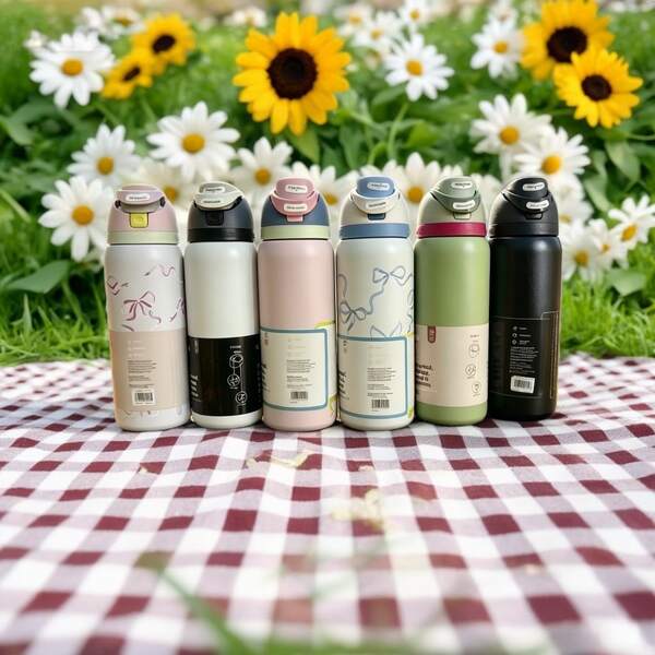 32oz Stainless Steel Insulated Water Bottle - Leak-Proof Sports Water Bottle With Dual-Function Straw Lid And Wide Mouth Design - Keeps Drinks Cold For 24 Hours - Suitable For Fitness, Travel And Daily Use, Large Capacity Insulated Water Cup