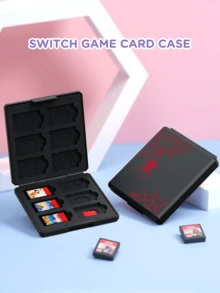 Ayotu 相容 2025 新款 Switch2 紅色網格與蜘蛛圖案遊戲主機外殼及配件，適用於 Switch2 7.9 吋保護殼。套裝包含保護殼、收納袋、底座外殼、主機防塵罩、遊戲卡收納盒、Joy-Con 控制器保護套及多款配件可供選擇，適合返校禮物、生日禮物與遊戲愛好者 - 查看 21