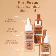Base Liquida 32ml Sérum Wet N Wild Bare Focus Niacinamida Skin Tint Cobertura Leve A Média - Mocha - Visão 9