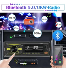 Radio Autoestéreo Reproductor 1din Bluetooth Usb Fm Pantalla 6843 - A - Ver 5